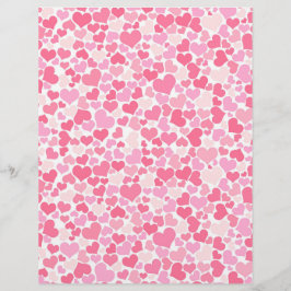 Pink Hearts Muster Scrapbook Paper