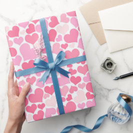 Pink Hearts Muster Wrapping Paper Geschenkpapier