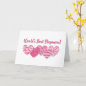 Pink Hearts Mütter Day Card für Stepama Karte (Gelbe Blume)