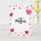 Pink Hearts Muttertagskarte Karte (Gelbe Blume)