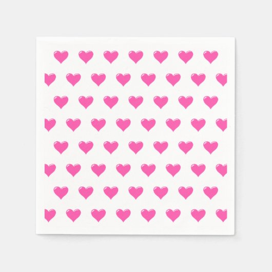 Pink Hearts Napkins Serviette (Vorderseite)