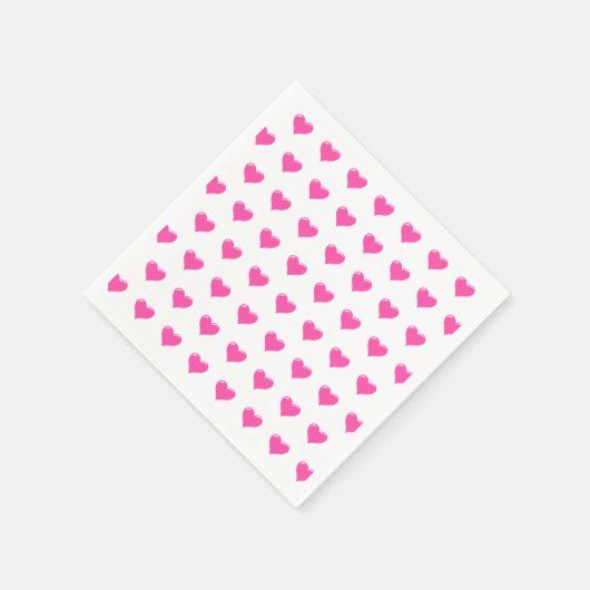 Pink Hearts Napkins Serviette (Ecke)
