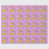 Pink Hearts Niedlich Sloth Pattern Baby Dusche Par Geschenkpapier (Flach)