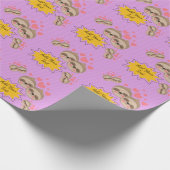 Pink Hearts Niedlich Sloth Pattern Baby Dusche Par Geschenkpapier (Ecke)