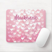 Pink Hearts Ombré Girly Name für sie Mousepad (Mit Mouse)