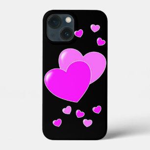 Pink Hearts on Black - niedlich Case-Mate iPhone Hülle