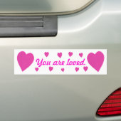 Pink Hearts on white Sie sind beliebte Autoaufkleb Autoaufkleber (Auf Auto)