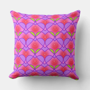 Pink Hearts Overlapping Kissen