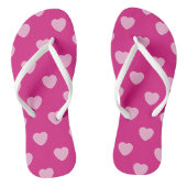 Pink Hearts Pair Flip Flops Badesandalen (Fußbett)