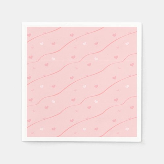 Pink Hearts Paper Napkins Serviette (Vorderseite)