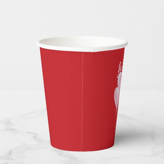 Pink Hearts Pappbecher (Rechts)