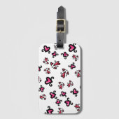 Pink Hearts Pattern – Cute Doodle Design Gepäckanhänger (Vorderseite Vertikal)