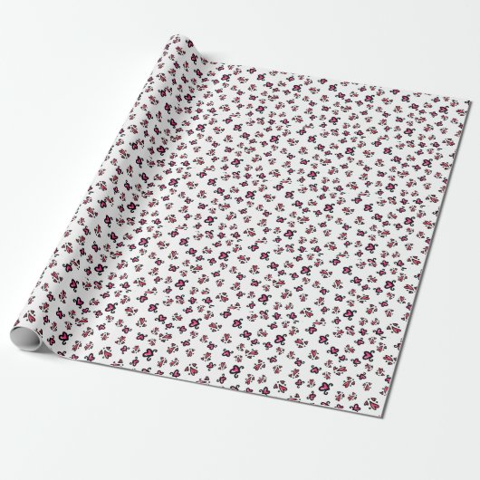 Pink Hearts Pattern – Cute Doodle Design Geschenkpapier (Ungerollt)