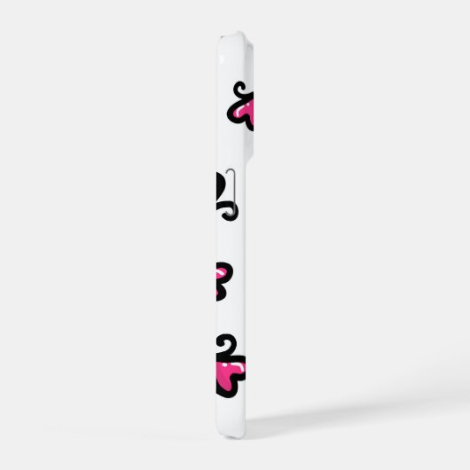 Pink Hearts Pattern – Cute Doodle Design iPhone Hülle (Rechte Seite)