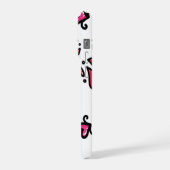 Pink Hearts Pattern – Cute Doodle Design iPhone Hülle (Linke Seite)