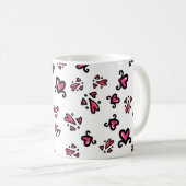 Pink Hearts Pattern – Cute Doodle Design Kaffeetasse (VorderseiteRechts)