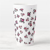 Pink Hearts Pattern – Cute Doodle Design Milchtasse (Vorderseite)