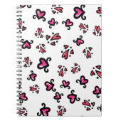 Pink Hearts Pattern – Cute Doodle Design Notizblock (Vorderseite)