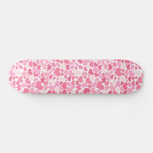 Pink Hearts Pattern Girls Skateboard (Horizontal)