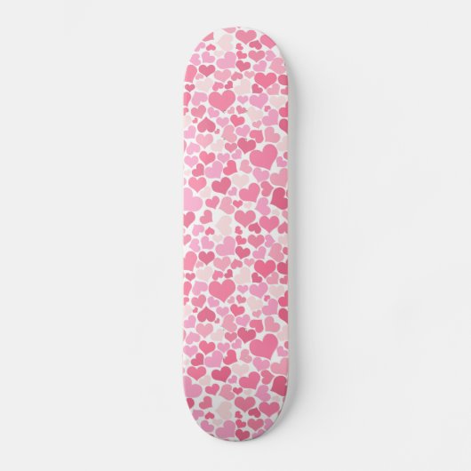 Pink Hearts Pattern Girls Skateboard (Vorderseite)