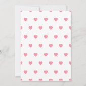 Pink Hearts Pattern Invitation Einladung (Rückseite)