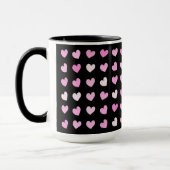 Pink Hearts Pattern Kaffeemaschine Tasse (Links)