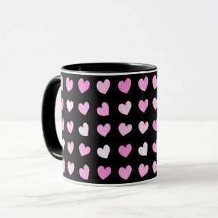 Pink Hearts Pattern Kaffeemaschine Tasse