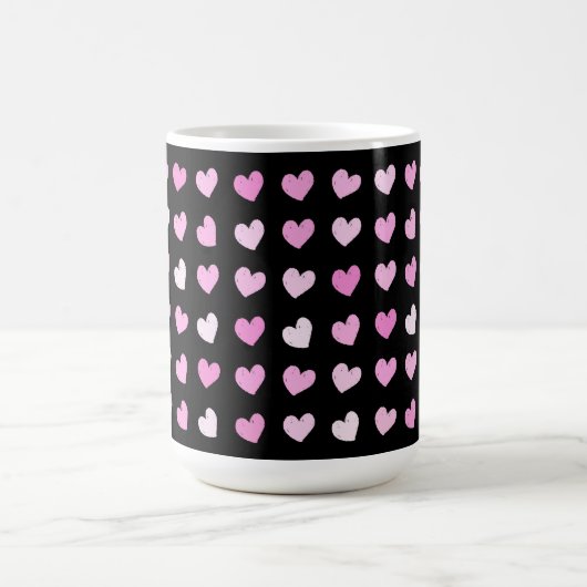Pink Hearts Pattern Kaffeemaschine Tasse (Mittel)