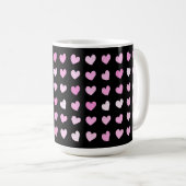 Pink Hearts Pattern Kaffeemaschine Tasse (VorderseiteRechts)