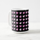 Pink Hearts Pattern Kaffeemaschine Tasse (Vorderseite Links)