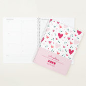 Pink Hearts Pattern Kids Academic School Planner Planer (Anzeige)