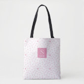 Pink Hearts Pattern Monogram Tasche (Vorderseite)
