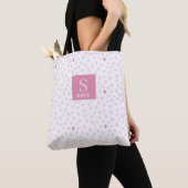 Pink Hearts Pattern Monogram Tasche (Von Nahem)