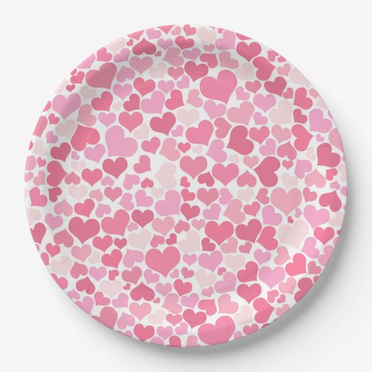 Pink Hearts Pattern - Romantische Paper Teller (Vorderseite)