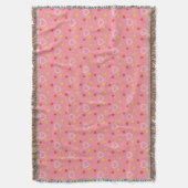 Pink Hearts Pattern Throw Blanket Decke (Vorderseite Vertikal)