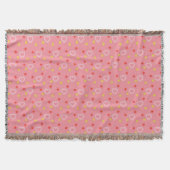 Pink Hearts Pattern Throw Blanket Decke (Vorderseite)