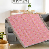 Pink Hearts Pattern Throw Blanket Decke