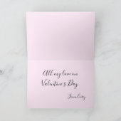 Pink Hearts Pattern Valentinstag Grußkarte Karte (Innenseite)