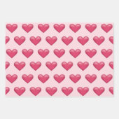 Pink Hearts Pattern Valentinstag Thema Geschenkpapier Set (Vorderseite 2)