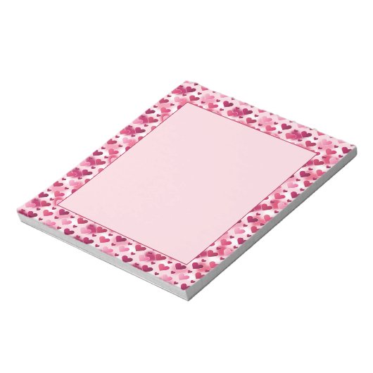 Pink Hearts Pattern - Valentinstag Thema Notizblock (Rotiert)