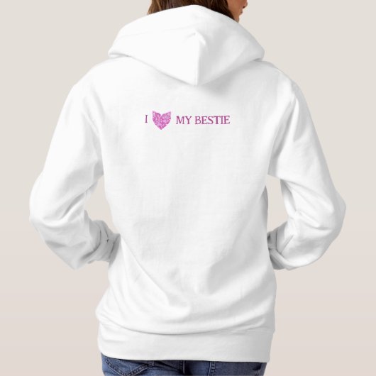 Pink Hearts Paws Cat/Hund Tierliebhaber Valentine Hoodie (Rückseite)