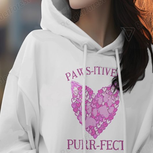 Pink Hearts Paws Cat/Hund Tierliebhaber Valentine Hoodie
