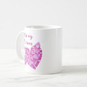 Pink Hearts Paws Cat/Hund Tierliebhaber Valentine Kaffeetasse (Vorderseite Links)