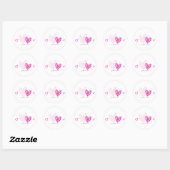 PInk Hearts Personalisiert Stickers (Blatt)