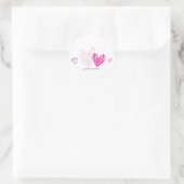 PInk Hearts Personalisiert Stickers (Tasche)