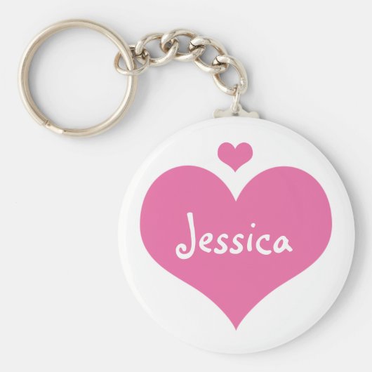 Pink Hearts - Personalisierter Mädchenname Schlüss Schlüsselanhänger (Vorne)