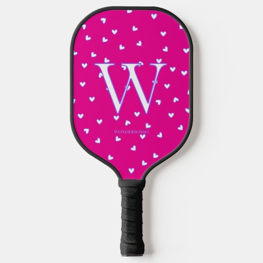 Pink Hearts Pickleball Schläger (Vorderseite)