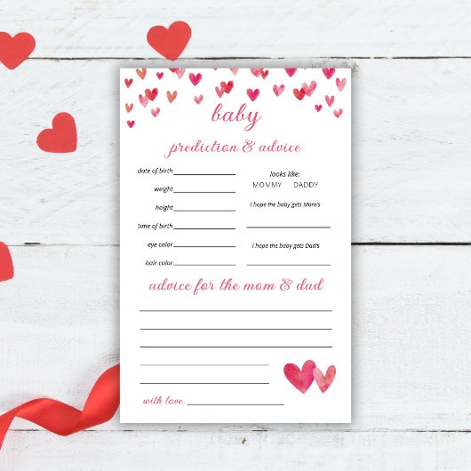 Pink Hearts Predictions Game Flyer
