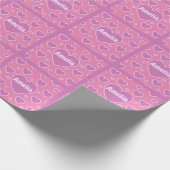 Pink Hearts Preppy Ästhetik Geschenkpapier (Ecke)