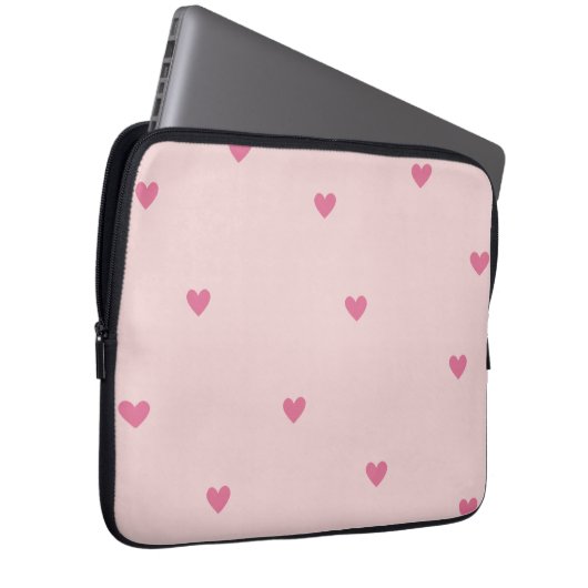 Pink Hearts Seamless Pattern – Cute Valentine Laptopschutzhülle (Vorne Rechts)